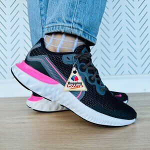 ❤️NIKE Renew Run Big Kids Sz 6Y|7.5 Women Shoes Sneakers Black Pink CT1430-092❤️